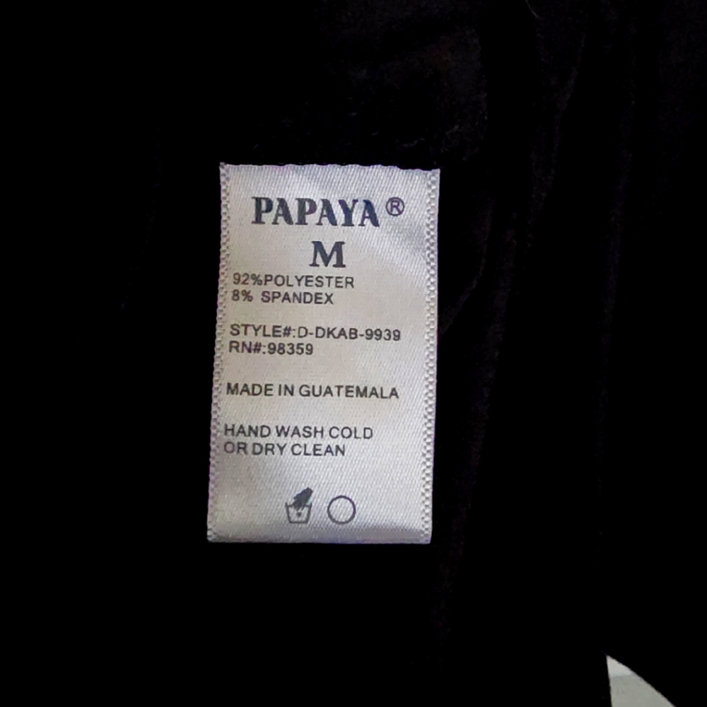 Papaya low cut long sleeve black mini dress